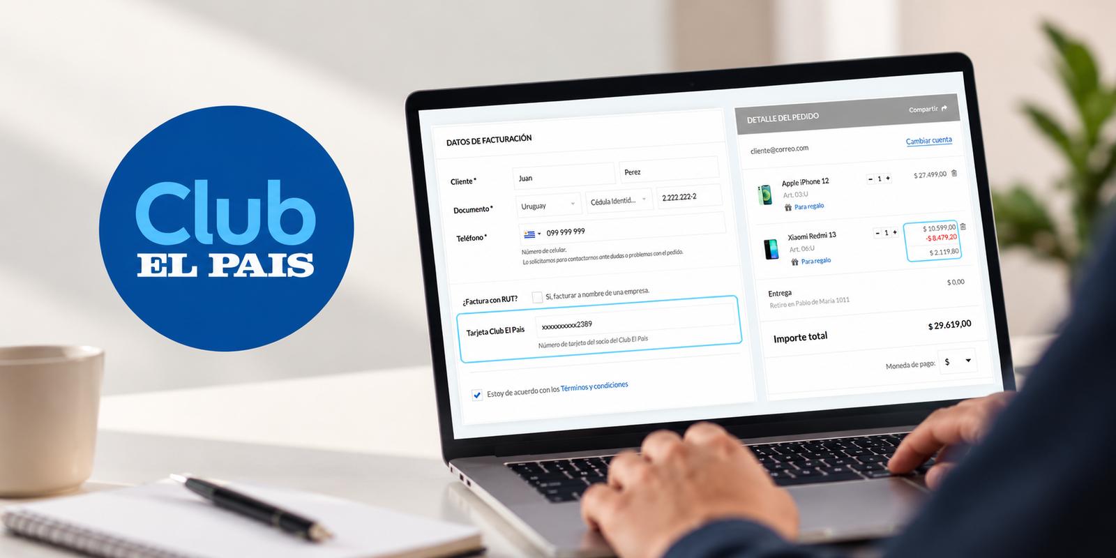 Imagen principal del artículo: Club El País: ahora el beneficio se aplica directo en el checkout