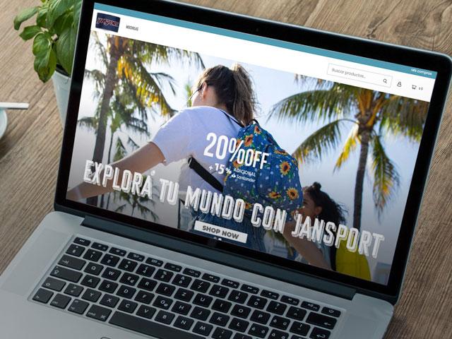 Vista del sitio de Jansport