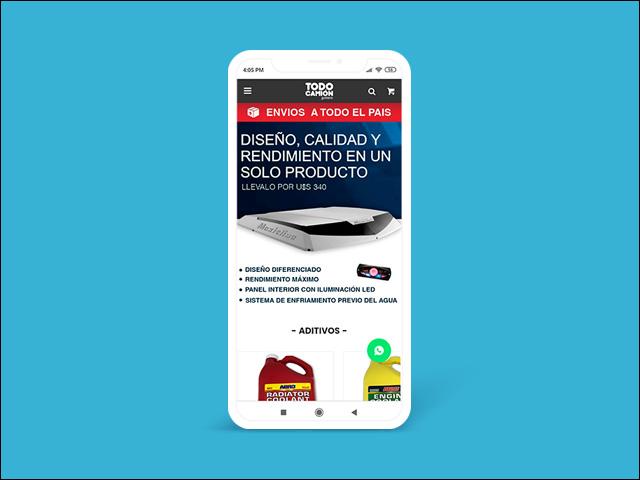 Vista del sitio de Todo Camión