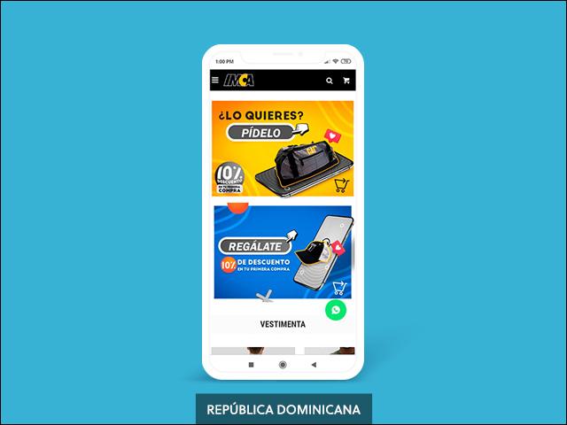 Vista del sitio de Tienda IMCA