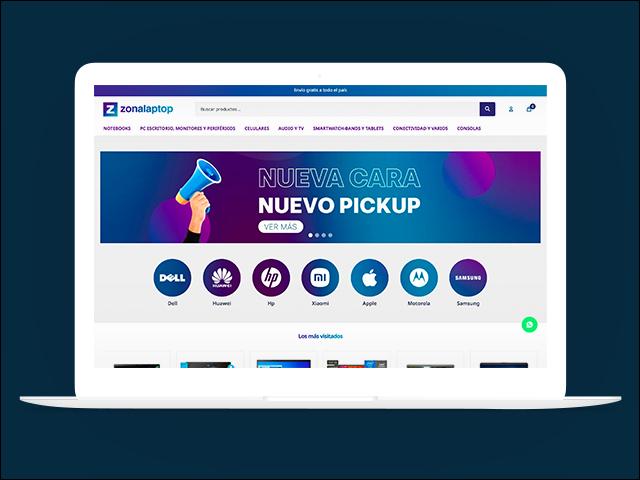 Vista del sitio de Zonalaptop