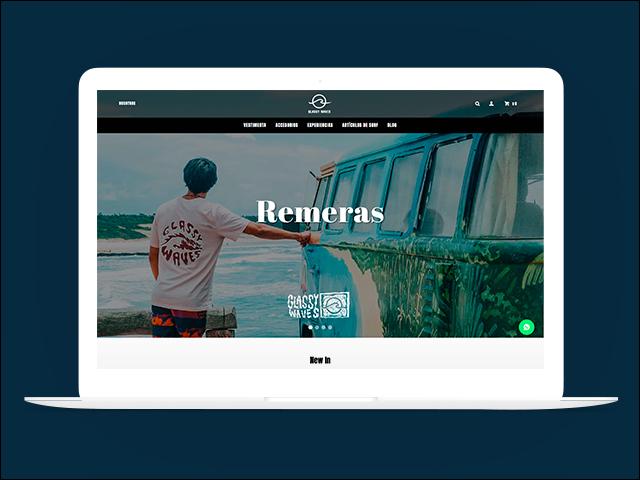 Vista del sitio de Glassy Waves