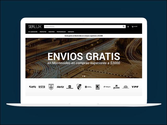 Vista del sitio de Serlux Iluminación