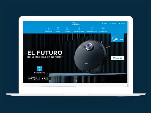 Vista del sitio de Tienda Midea