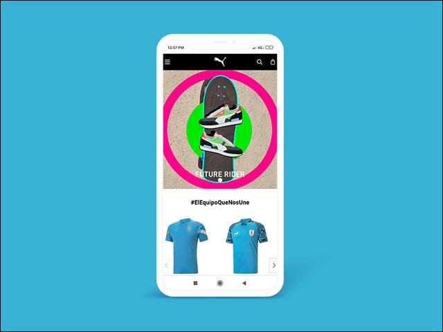 Vista del sitio de Puma Store