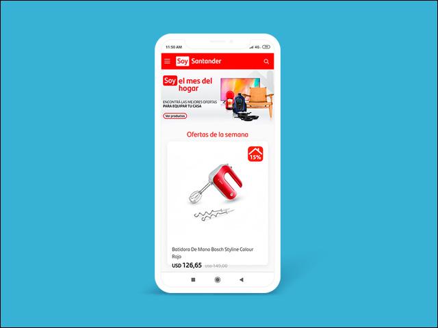 Vista del sitio de Tienda Soy Santander