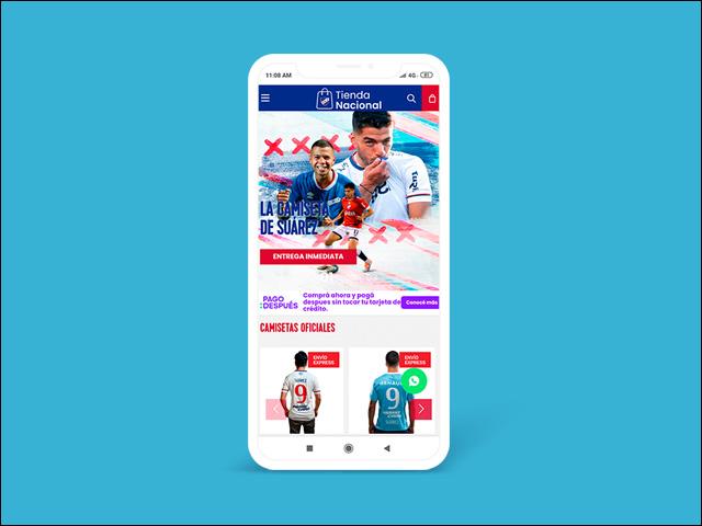 Vista del sitio de Tienda Nacional