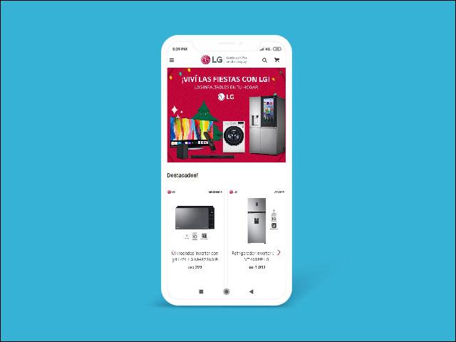 Vista del sitio de LG Uruguay