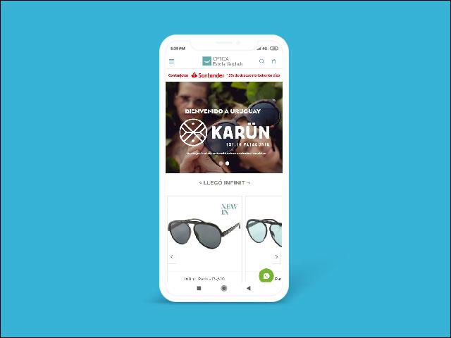 Vista del sitio de Óptica Estela Jinchuk