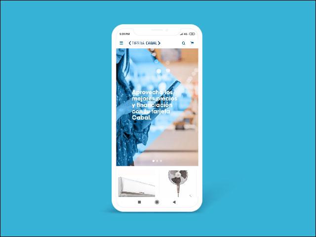 Vista del sitio de Tienda Cabal