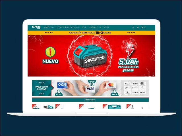 Vista del sitio de Herramientas Total