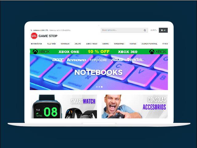 Vista del sitio de Game Stop