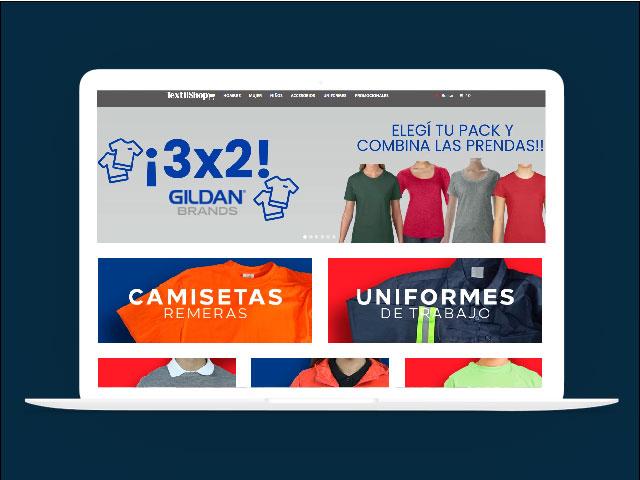 Vista del sitio de Textil Shop