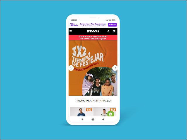 Vista del sitio de TimeOut