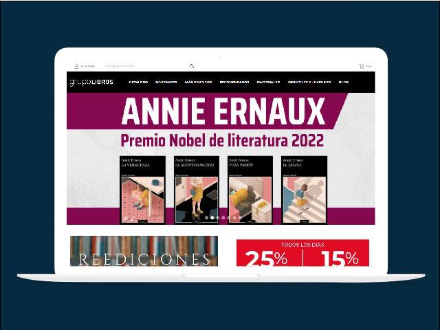 Vista del sitio de GrupoLibros