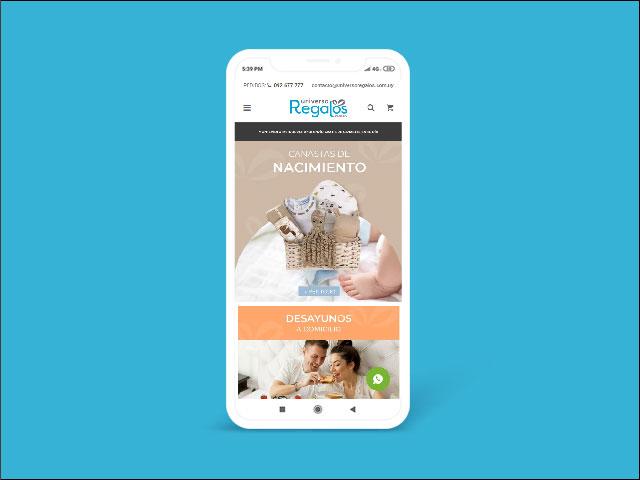 Vista del sitio de Universo Regalos