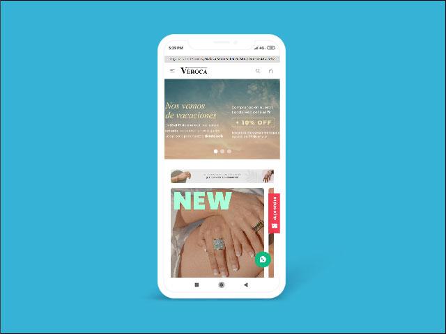 Vista del sitio de Veroca Joyas