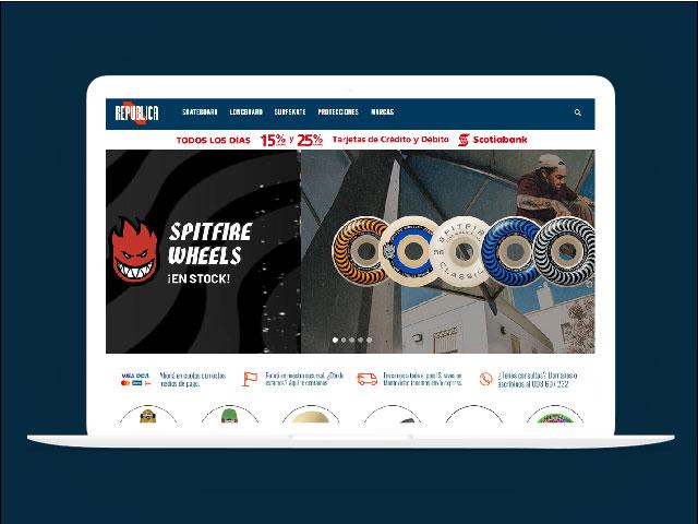 Vista del sitio de Tienda República