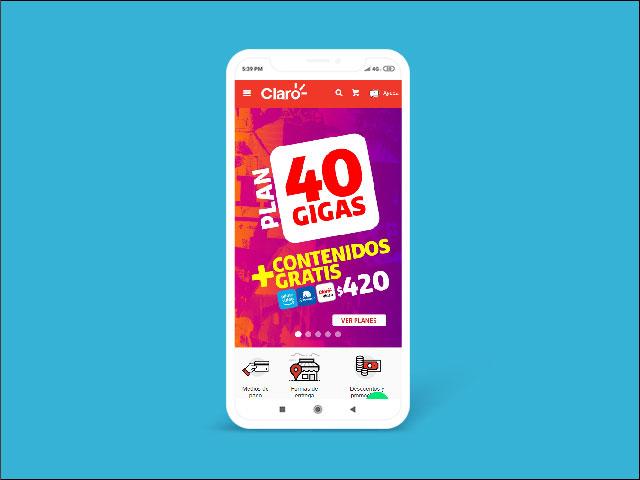 Vista del sitio de Claro