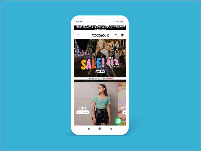 Vista del sitio de Piece of cake