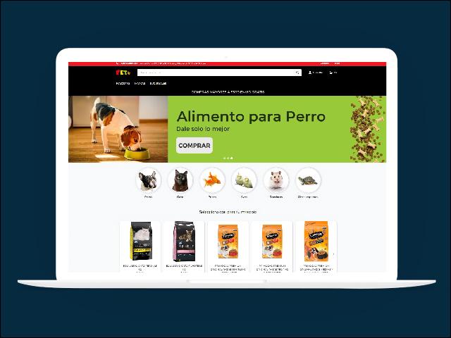 Vista del sitio de Pet +