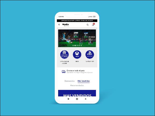 Vista del sitio de Martin Games