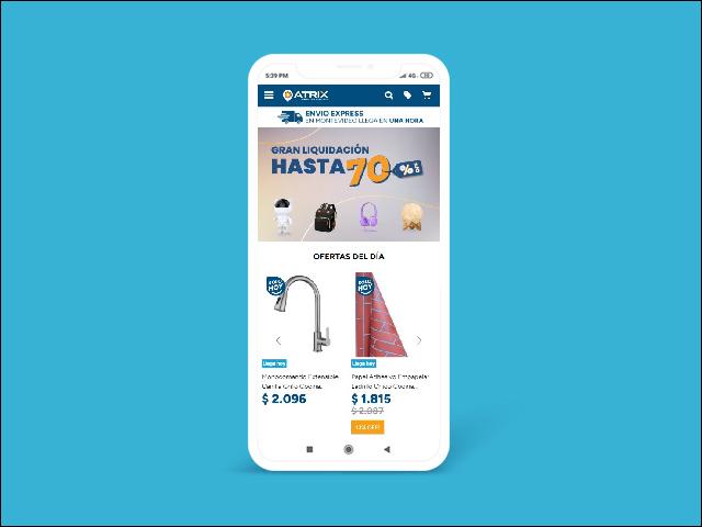 Vista del sitio de Atrix