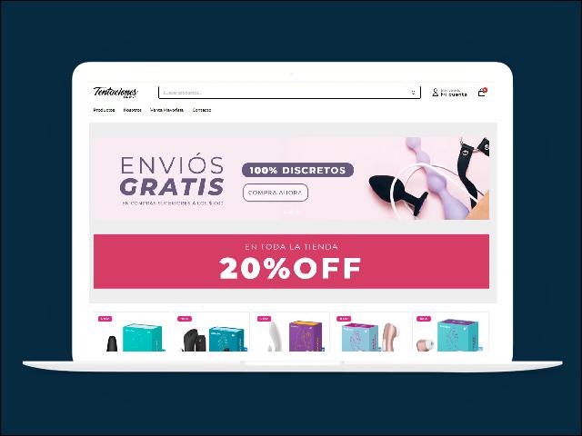 Vista del sitio de Sex Shop Tentaciones