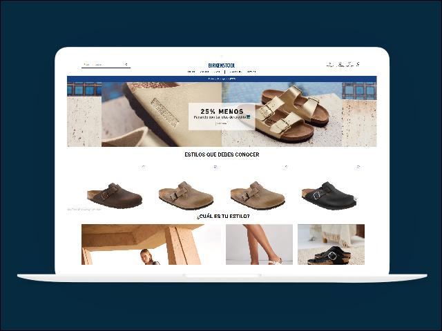 Vista del sitio de Birkenstock