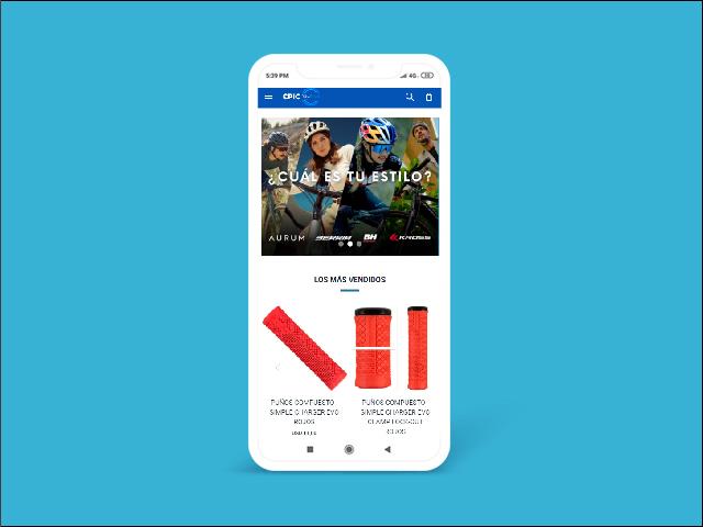 Vista del sitio de Epic Bike