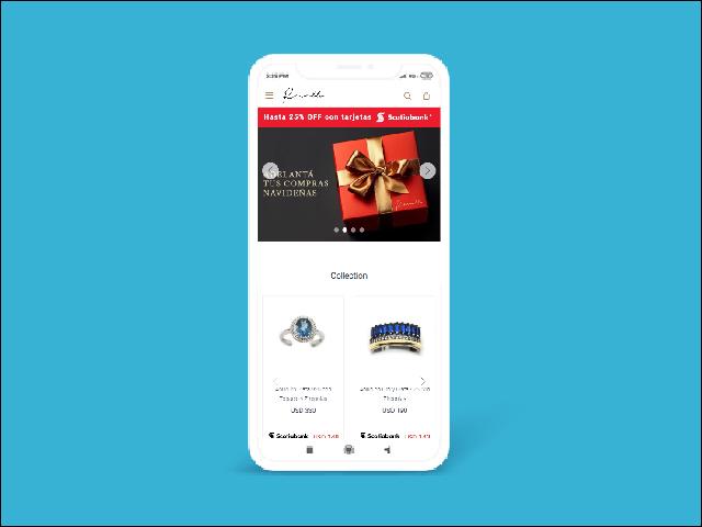 Vista del sitio de Joyeria Revello