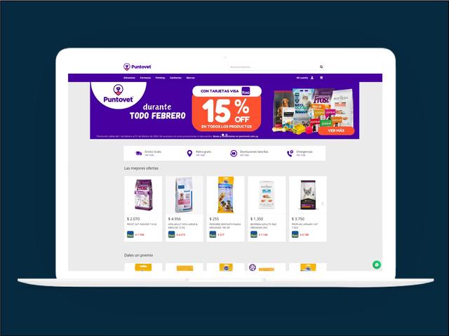 Vista del sitio de Punto Vet