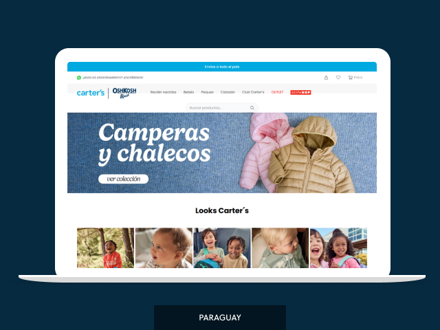 Vista del sitio de Carter's Paraguay