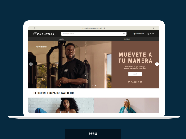 Vista del sitio de Fabletics