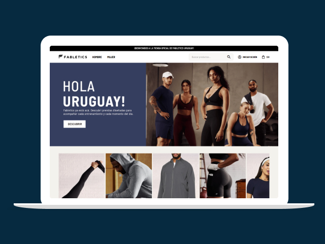 Vista del sitio de Fabletics