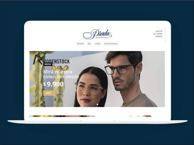 Vista del sitio de Optica Prada