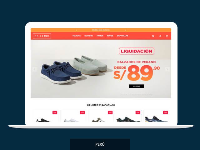 Vista del sitio de Pricebox