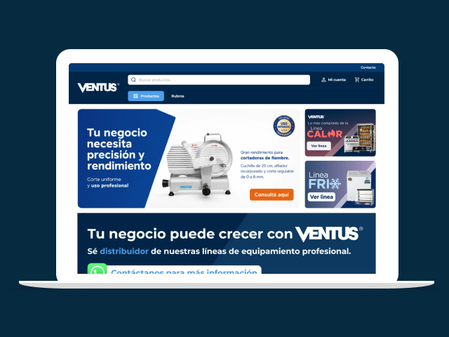 Vista del sitio de Ventuscorp